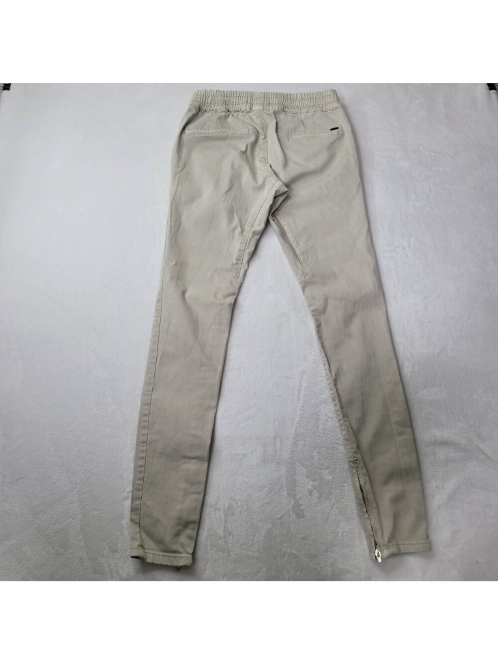 Pacsun Men's Active Stretch Beige Drawstring Zippered Ankle Jogger Pants Size S - Picture 2 of 12